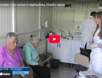 The mobile clinic arrival to Mykhailivka, Kharkiv region-min
